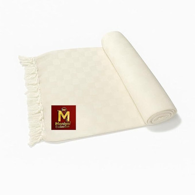 Maniyar Collection Solid Double AC Blanket for  AC Room(Cotton, Cream)