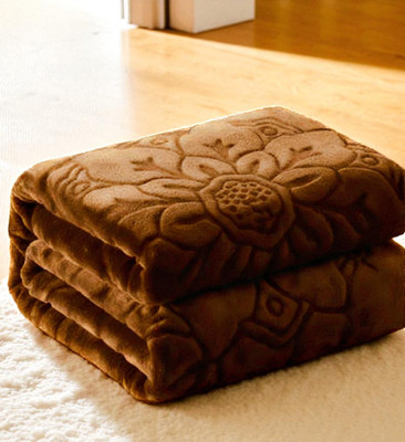 Swikon star Floral Double Mink Blanket for  Heavy Winter(Polyester, Brown2)