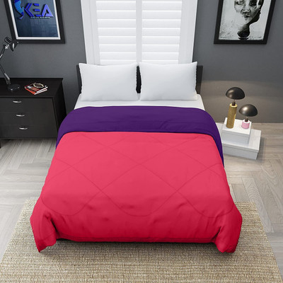 Relaxfeel Solid Single Comforter for  Heavy Winter(Poly Cotton, Pink & Purple)