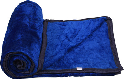 Deniyal ENTERPRISES Solid Single AC Blanket for  AC Room(Microfiber, Blue)