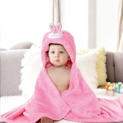 Oyo Baby Solid Single Woollen Blanket for  Mild Winter(Woollen Blend, Pink Rabbit)