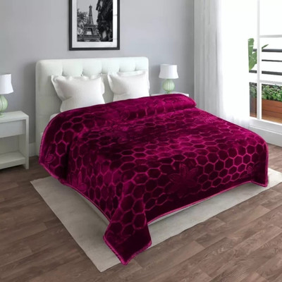 kirshinaENTERPRISES Solid Single Mink Blanket for  Heavy Winter(Microfiber, Maroon 1)