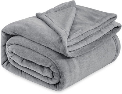 VAS COLLECTIONS Solid Single AC Blanket for  Heavy Winter(Polyester, Grey)