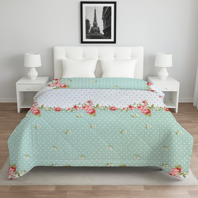 Home Stylish Geometric Double AC Blanket for  AC Room(Microfiber, Green)