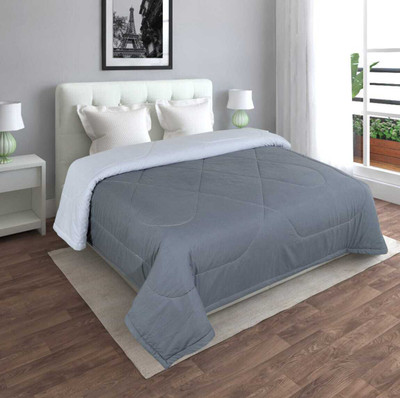 KAARIGIRI Solid Double Comforter for  Mild Winter(Cotton, Grey)