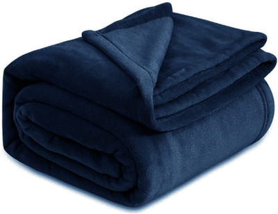 VAS COLLECTIONS Solid Double AC Blanket for  Heavy Winter(Polyester, Dark Blue)