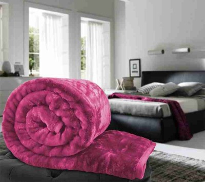 NK Handlooms Floral Double Mink Blanket for  Heavy Winter(Microfiber, Purple)