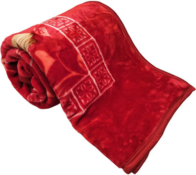 HOMIEE Floral Double Thermal Blanket for  Heavy Winter(Polyester, Red)