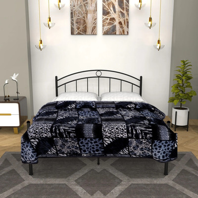 BHEBHA Abstract Double Mink Blanket for  Mild Winter(Microfiber, Grey-5)
