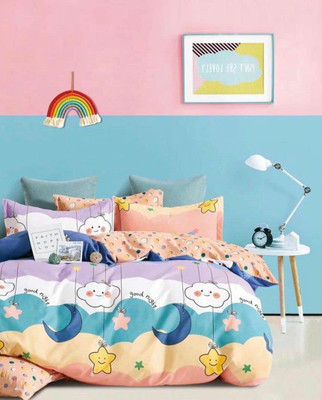 Priscilla Cotton Single Sized Bedding Set(Design 22, 1 Comforter, 1 Matching Bedsheet:2 Pillow Covers)