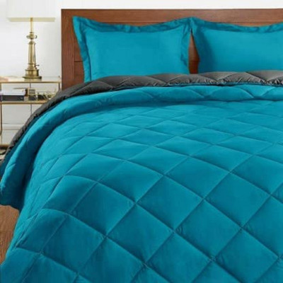 Casacabo by Mild Blanket Solid Double Comforter for  AC Room(Microfiber, Algires & Charcoal Grey)