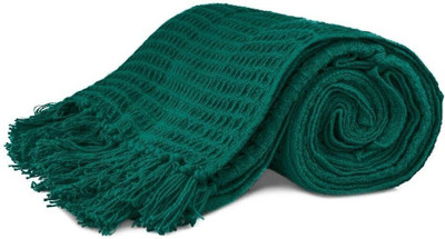 MY HOME Solid Single Throw for  Mild Winter(Cotton, Green)