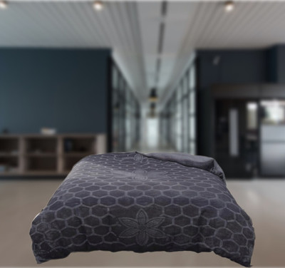 Shivam impex Solid Double Khes Blanket for  Heavy Winter(Microfiber, Grey)