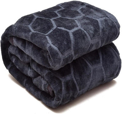 TUNDWAL'S Floral Double Mink Blanket for  Heavy Winter(Microfiber, Grey)