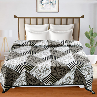 OSONICTEXTILE Printed Double AC Blanket for  Heavy Winter(Woollen Blend, Brown)