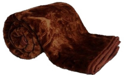ACZO FEEL Self Design Double Mink Blanket for  Heavy Winter(Microfiber, Brown)