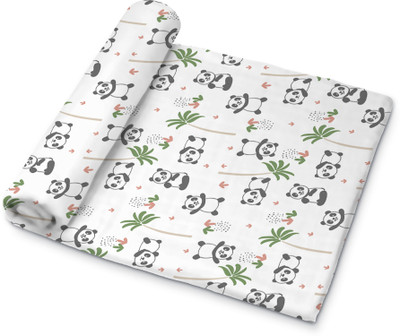 Smiley Buttons Animal Single Swaddling Baby Blanket for  Mild Winter(Cotton, Multicolor)