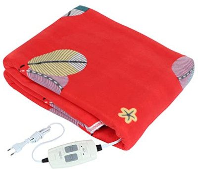 Vriniv Solid Single Electric Blanket for  Heavy Winter(Polyester, Red)