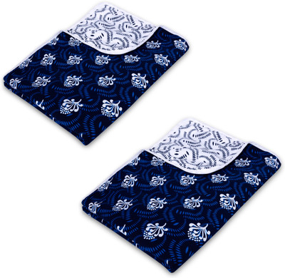 Divine Casa Printed Single Dohar for  AC Room(Microfiber, Blue and Of White)