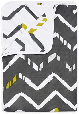 Divine Casa Printed Double Dohar for  AC Room(Microfiber, Grey and White)