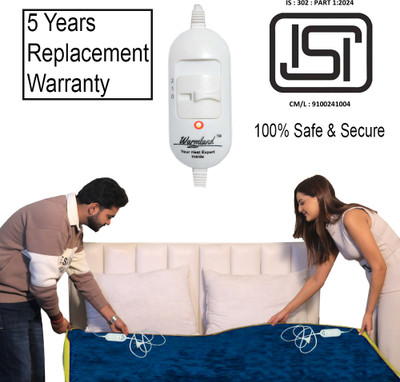 Flipkart SmartBuy Solid Double Electric Blanket for  AC Room(Woollen Blend, Blue)