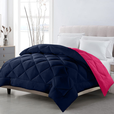 sentiments Solid Single Comforter for  Mild Winter(Poly Cotton, PINKBLUE)