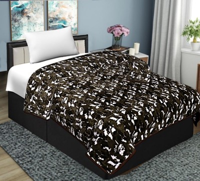 SPANGLE Printed Single Mink Blanket for  Heavy Winter(Microfiber, Green)