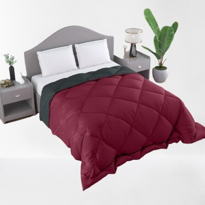 Ononlie Solid Double Comforter for  AC Room(Cotton, Gray Maroon)