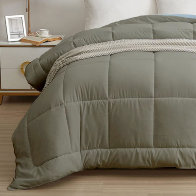 My Trident Solid Single Comforter for  AC Room(Polyester, Blue Fog)
