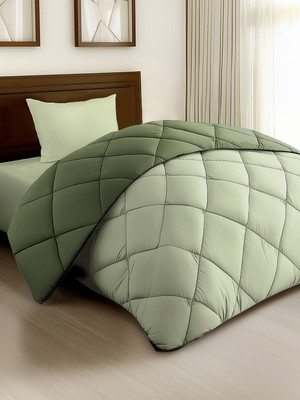 Story@home Solid Single Comforter for  AC Room(Microfiber, Olive Green, Sage Green)