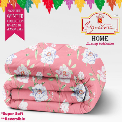 Signature Floral Double Comforter for  AC Room(Cotton, Beautiful Pink18)