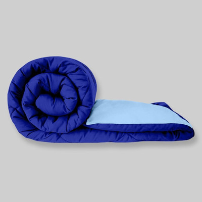 COZYEXPORTS Solid King Quilt for  Heavy Winter(Poly Cotton, Royal Blue & Sky Blue)