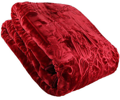 ACZO FEEL Polka Double AC Blanket for  Heavy Winter(Microfiber, Maroon)