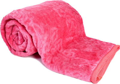 MAGICAL Floral Single Mink Blanket for  Heavy Winter(Microfiber, Pink)
