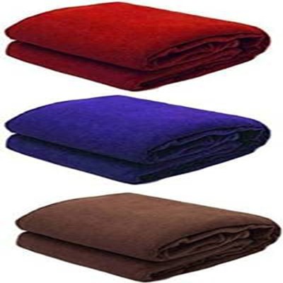 EMBERA Solid Single AC Blanket for  AC Room(Polyester, Maroon, Blue, Brown)