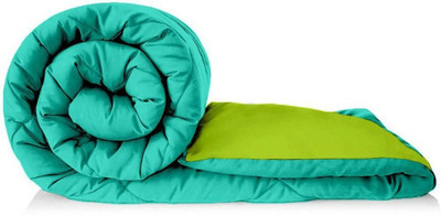 NK Handlooms Solid King Quilt for  Heavy Winter(Poly Cotton, Parrot Green & Sea Green)