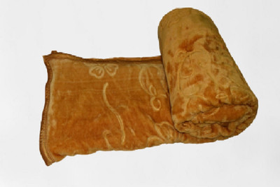 Changers Self Design Double Mink Blanket for  Heavy Winter(Microfiber, Gold)