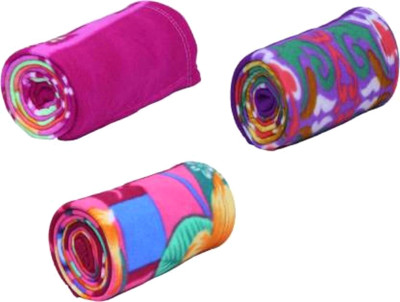 SoftTouchy Abstract Single Fleece Blanket for  AC Room(Polyester, Multicolor)
