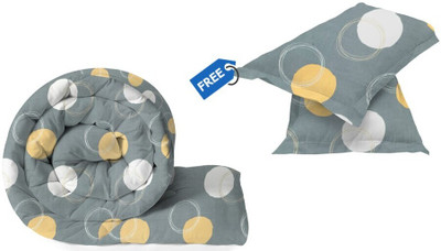 BSB HOME Printed Single AC Blanket for  Heavy Winter(Microfiber, Grey & White & Yellow)