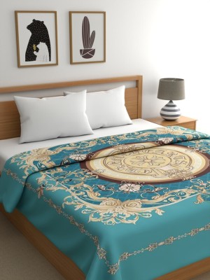 Raymond Home Paisley Double Mink Blanket for  Heavy Winter(Polyester, Blue)