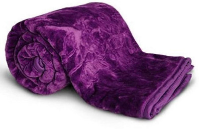 Deeksha Solid Single Mink Blanket for  Heavy Winter(Microfiber, Purple)