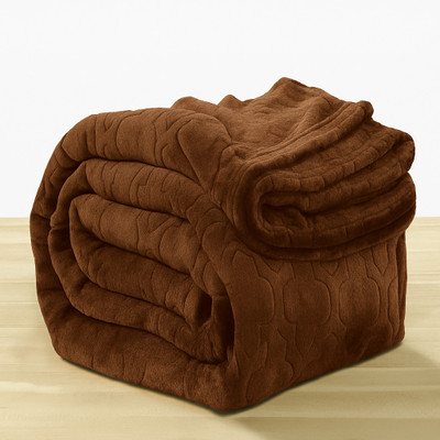 Deniyal ENTERPRISES Solid Single Mink Blanket for  AC Room(Microfiber, cofee)