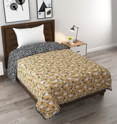 BEDCOUDRE Self Design Single Comforter for  AC Room(Poly Cotton, Multicolor)