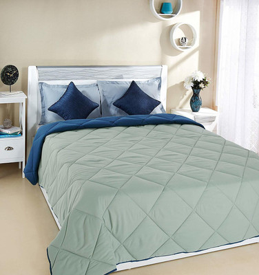 Relaxfeel Solid Double Comforter for  Heavy Winter(Polyester, Blue, Grey)