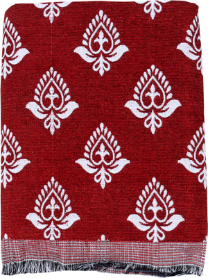 Solance Floral Single Top Sheet for  AC Room(Poly Cotton, Red)