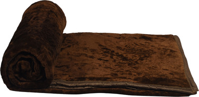 Deniyal ENTERPRISES Solid Double AC Blanket for  AC Room(Microfiber, Brown)