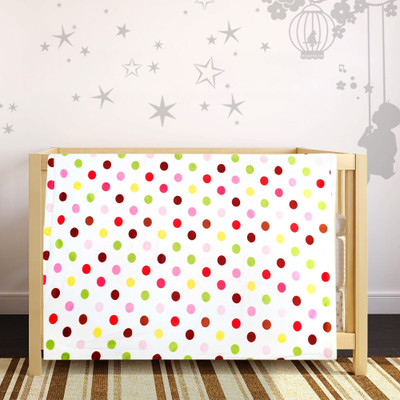 Baby Moo Printed Crib Crib Baby Blanket for  Mild Winter(Polyester, Multicolor)