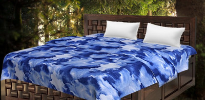 KIXTA Self Design Double AC Blanket for  AC Room(Microfiber, Blue)