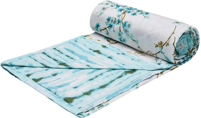Trance Home Linen Printed Double Dohar for  AC Room(Cotton, Akira Turquoise)