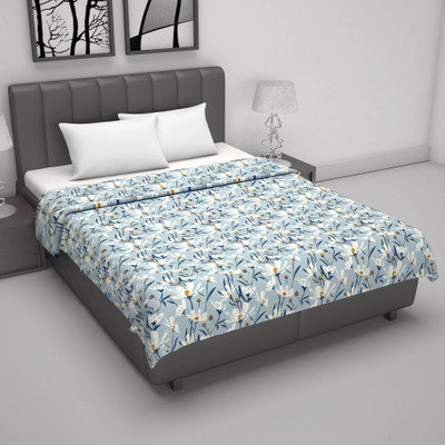 Divine Casa Floral Double Dohar for  AC Room(Cotton, Morning Mist)